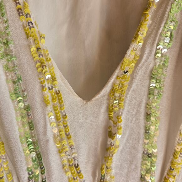 Anthropologie Ranna Gill Shimmer Channel Mini Dress Sequin Swing Large NYE Glam - Picture 4 of 9